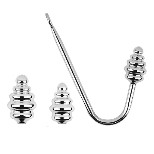Anal Hooks GreatBenefit Screw-in 8826 Set Anal Ribbed Hook 0725